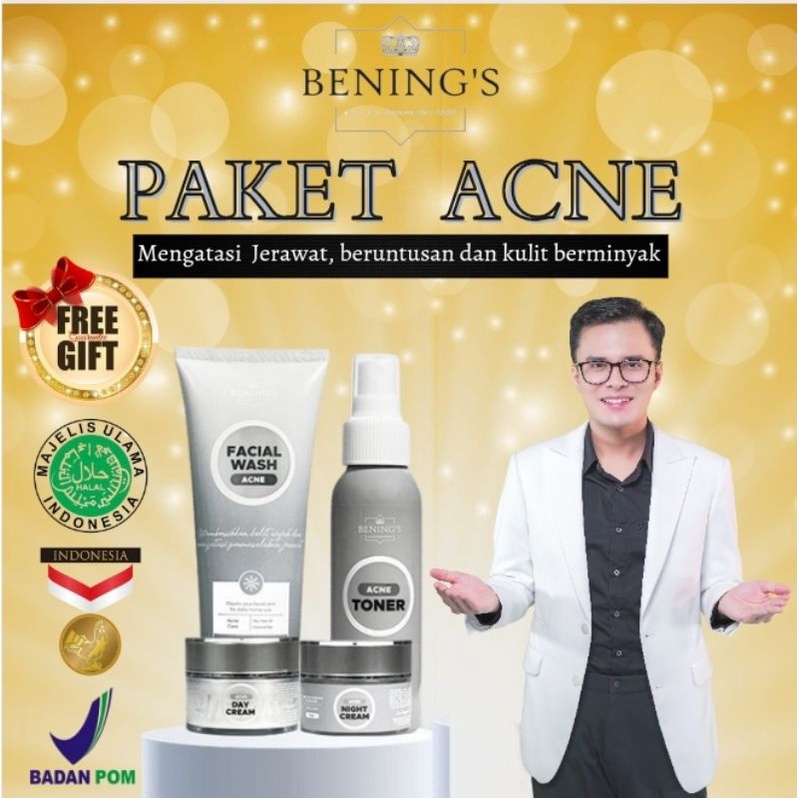 BENINGS SKINCARE DR OKY PRATAMA PAKET ACNE UNTUK MENGATASI JERAWAT DAN BERUNTUSAN ( BENINGS INDONESIA )-2