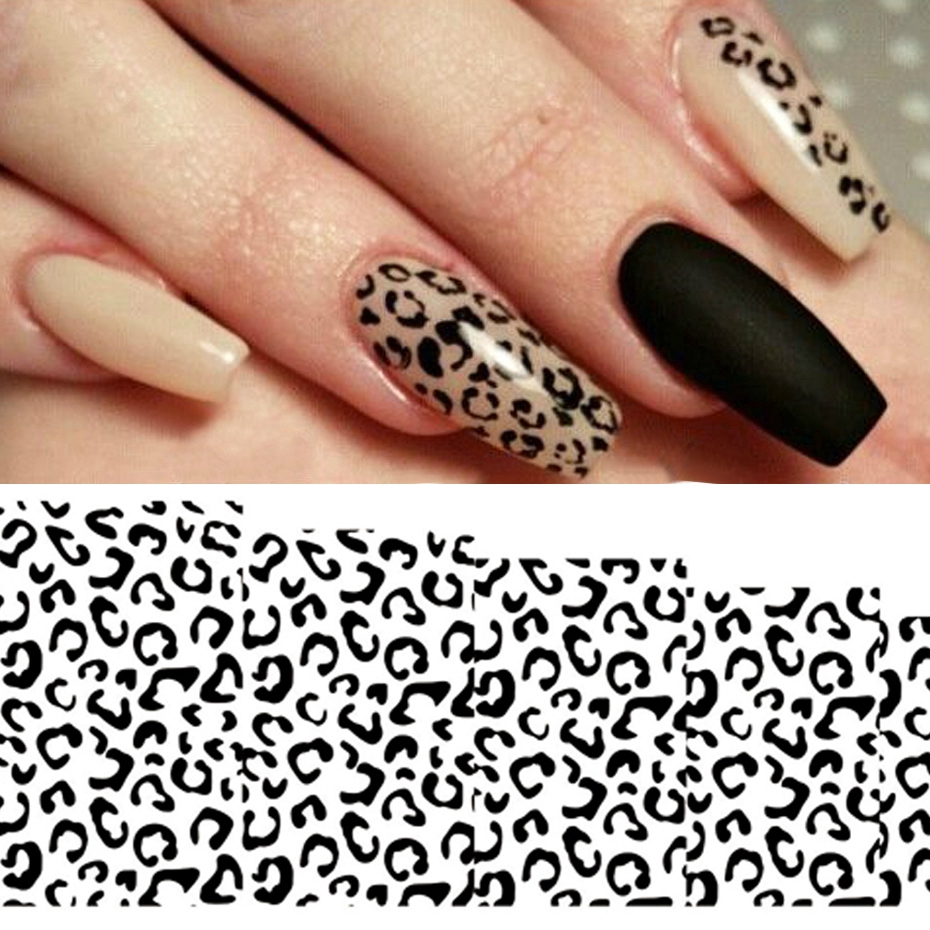 1 Lembar Stiker Kertas Foil Transfer Air Motif Leopard Untuk Dekorasi Nail Art/Manicure