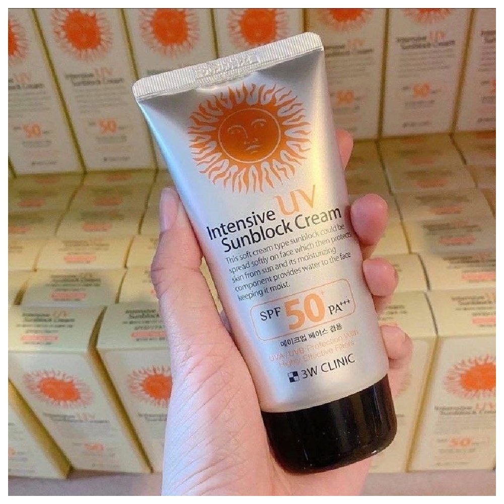 3W Clinic Intensive UV Sunblock Cream SPF 50+ PA+++ 70ml Sunscreen Sun Cream Korea Sun Block ORI HOT