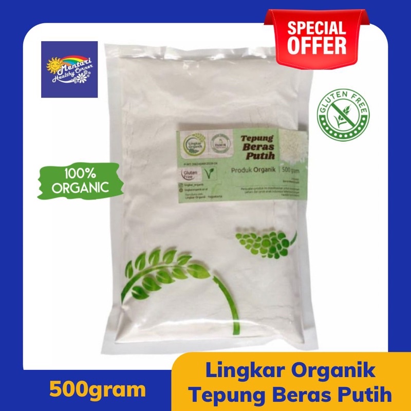 TEPUNG BERAS PUTIH LINGKAR ORGANIK 500Gram