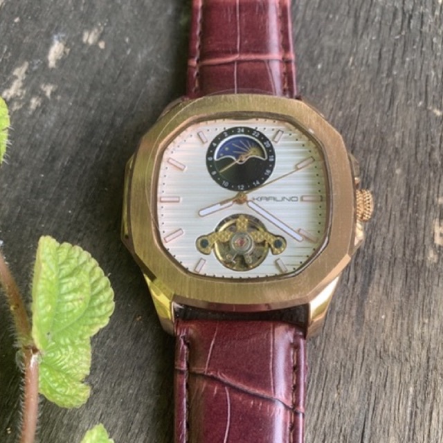 Jam Tangan Wanita Pria Original Mekanik Otomatis MoonPhase Karuno Nautillus Mewah