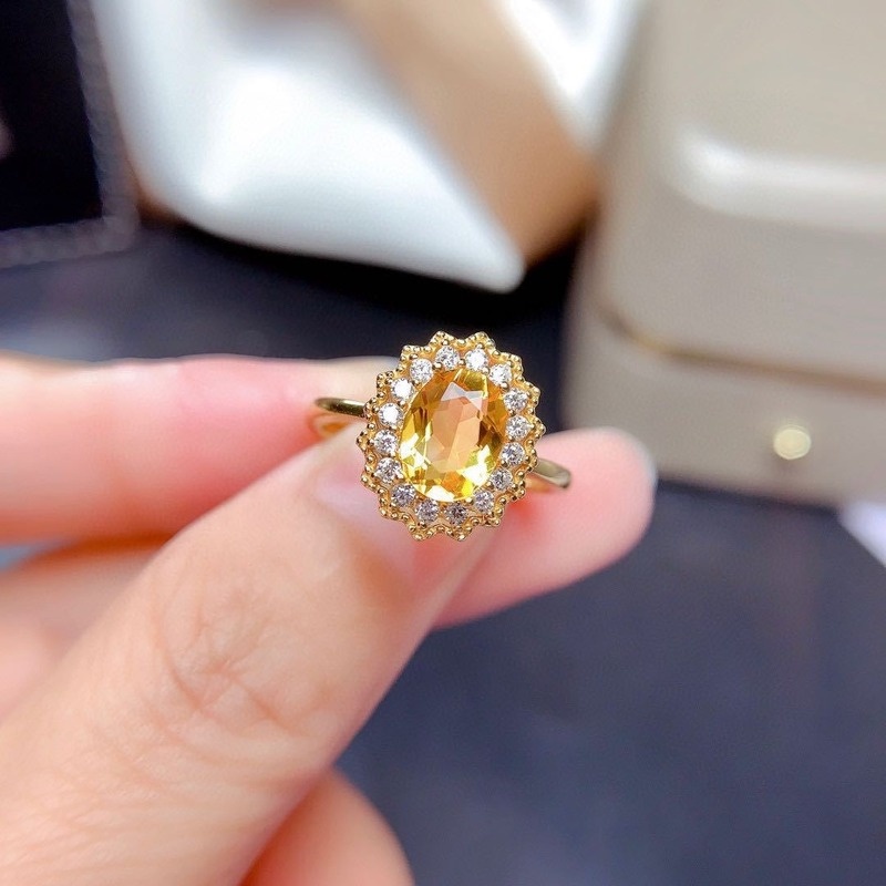 Luxury Fashion Yellow Moissanite Jewelry Set