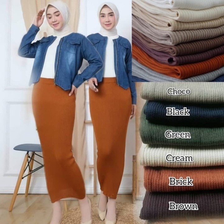 rajut premium, rok span rajut, rok rajut, rok knit rajut premium ROK SPAN RAJUT PANJANG  ROK PREMIUM