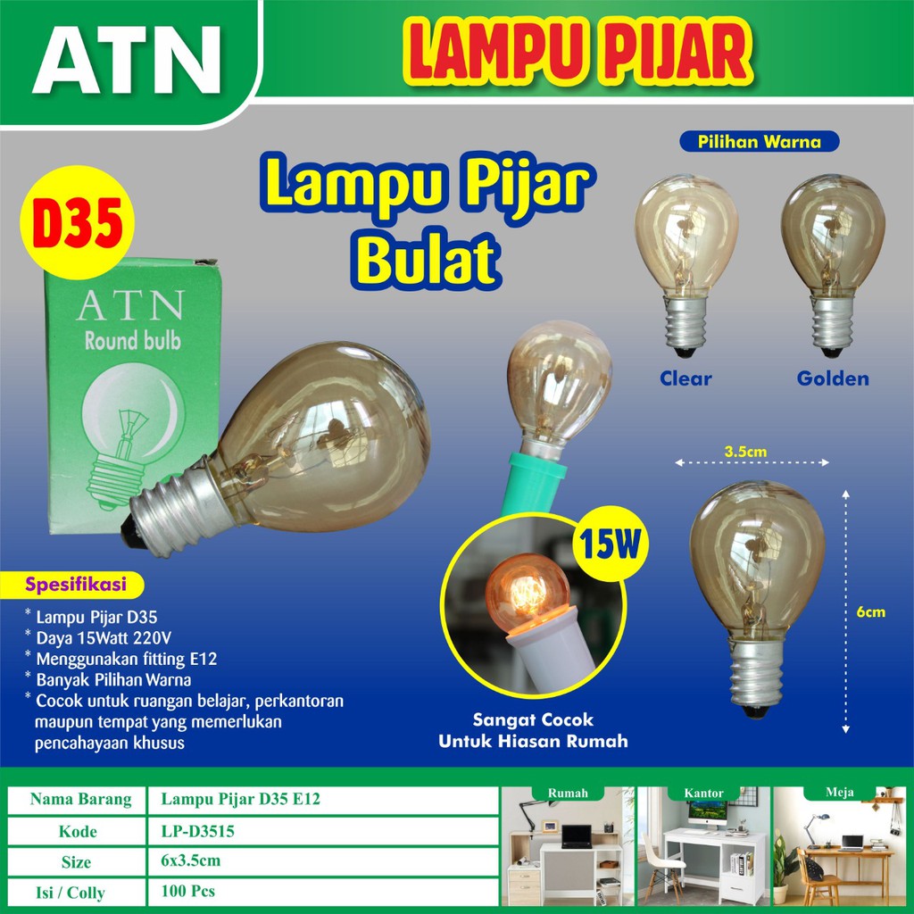COD-Filamen Edison D35 E14 /G40 E27 G45 E27 Bulb Filamen / Lampu Hias Cafe ATN