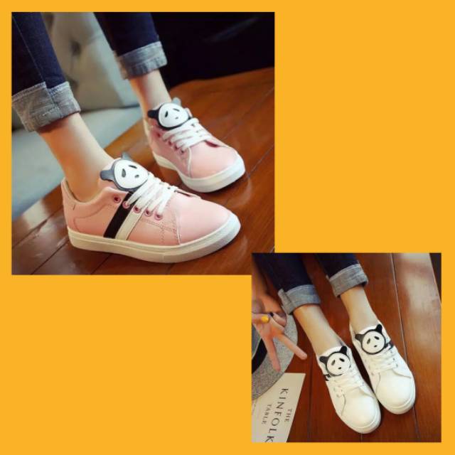 SEPATU WANITA KETS CASUAL PANDA - PUTIH, 37 SEPATU WANITA SNEAKERS WANITA KETS WANITA