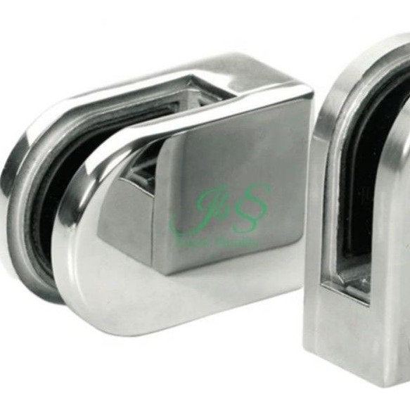 GLASS FITTING/PENJEPIT KACA OVAL STAINLESS 6,4CMx4,4CM (R) SUS 304