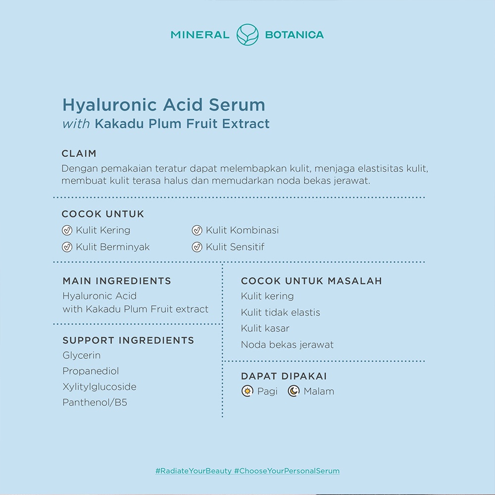 Mineral Botanica Hyaluronic Acid Serum Kakadu Plum Fruit Extract 20ml