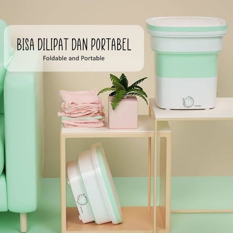 Retaily HL0356 Mesin Cuci Portable Mesin Cuci Lipat Serbaguna Mini Folding Washing Machine Kapasitas 3 Kg