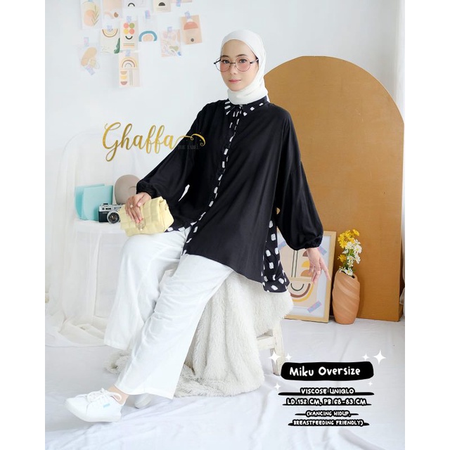 Blouse motif modern premium / Miku oversize by ghaffa the label / Blouse oversize kekinian