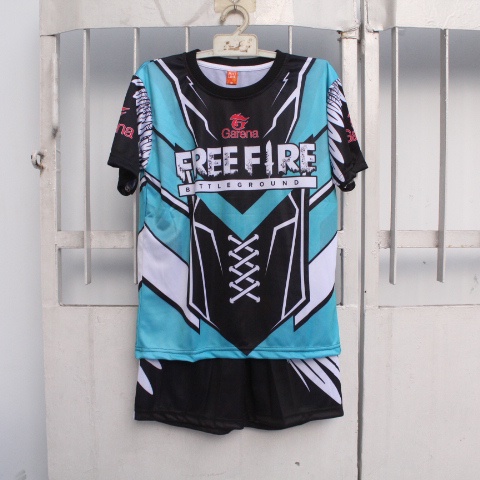 Setelan baju celana size jumbo 12-15t/setelan anak free fire/evos/onic/boba playtime