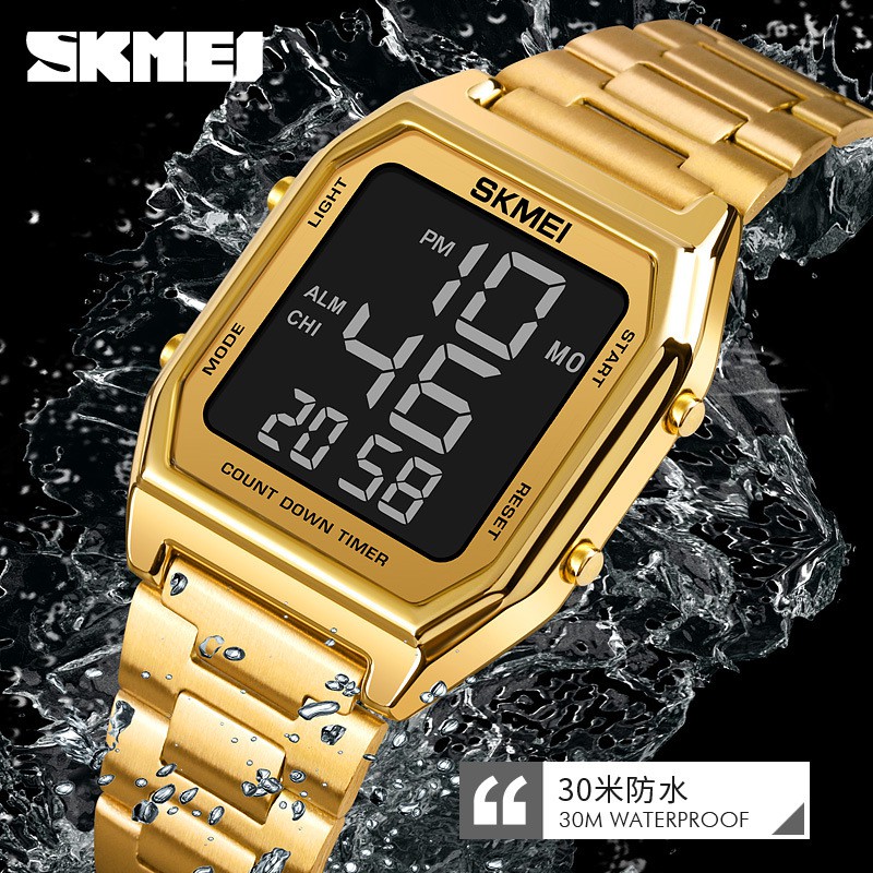 SKMEI 1735 Jam Tangan Pria Digital Tali Stainless WATCHKITE WKOS