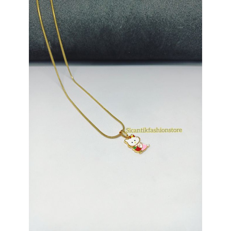 PROMO kalung Titanium Anak-anak Hello Kitty terlaris anti karat selamanya liontin anak lapis emas