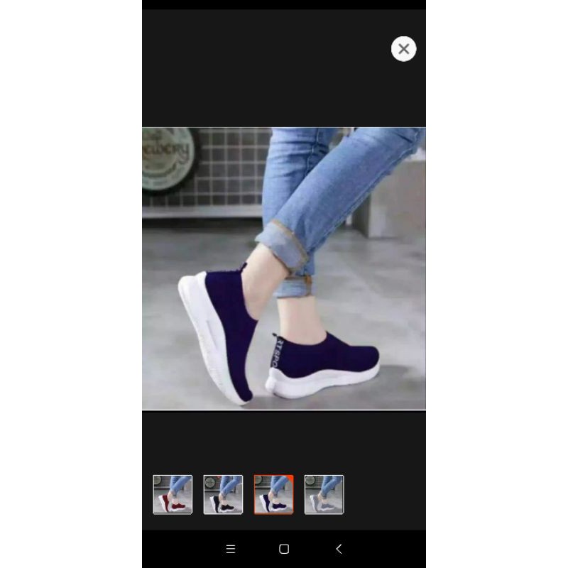 sepatu wanita  Terbaru slip on vegasus sport-Biru navi