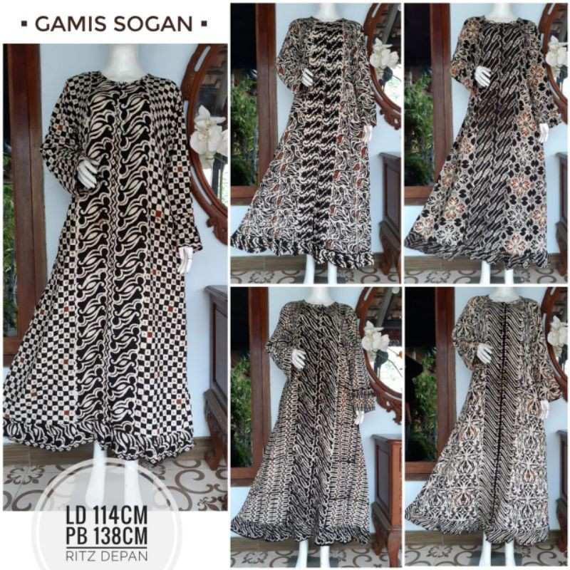 Gamis Batik Sogan / Gamis Batik Pekalongan