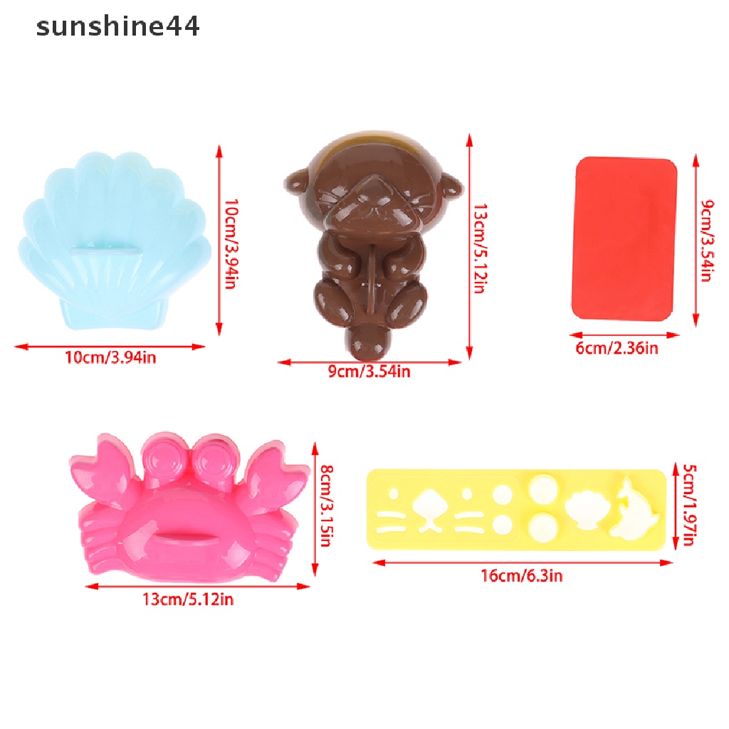 Sunshine 5pcs / Set Cetakan Nasi / Sushi / Bento DIY Bentuk Kerang / otter Laut