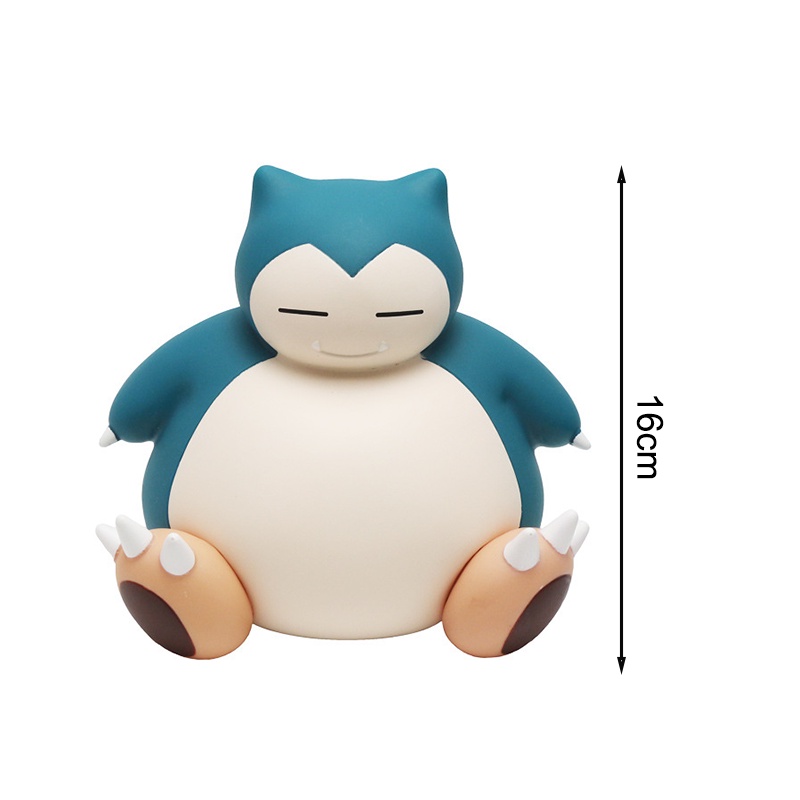 16cm Pokemon Snorlax Piggy Bank Cartoon Vinyl Money Box Ornamental Figure Toy