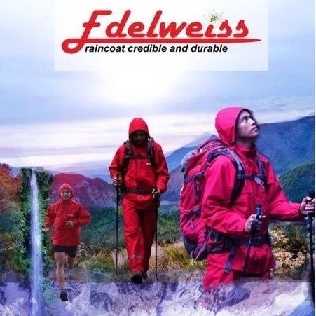 Jas Hujan Edelweiss EDW ORIGINAL Ukuran Lengkap XS, S, M, L, XL, 2Xl, 3XL, 4XL, dan 6XL ( Super Jumbo) Setelan Jaket dan Celana