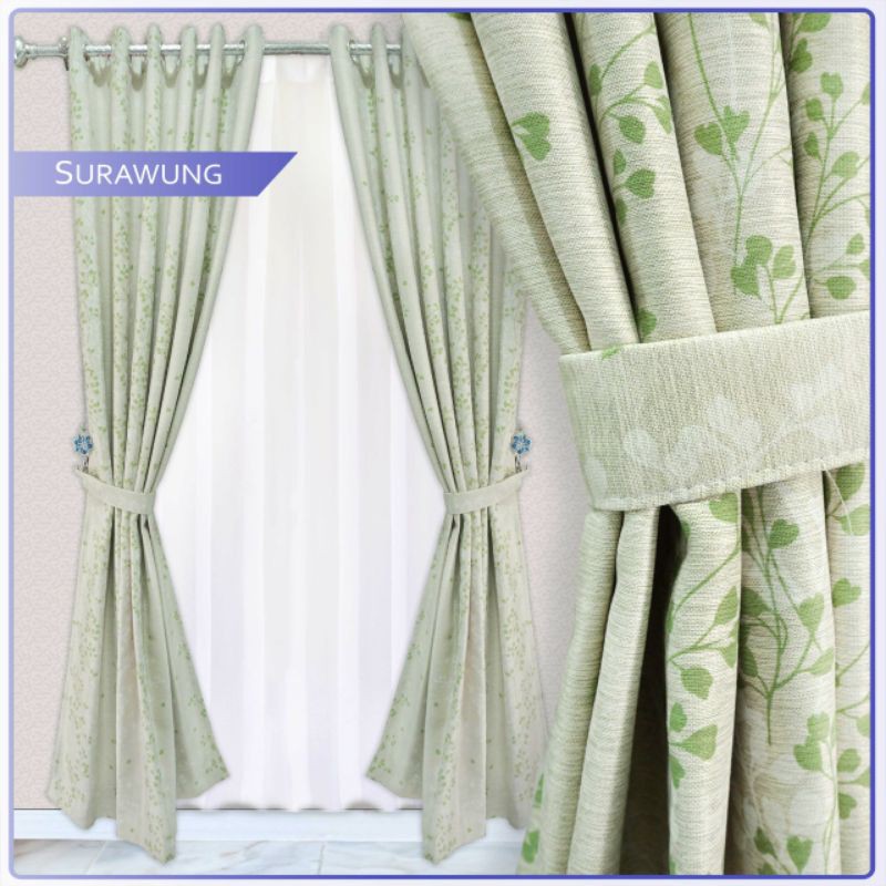 gorden jendela motif daun surawung gorden jendela minimalis gorden murah gorden pintu tirai jendela