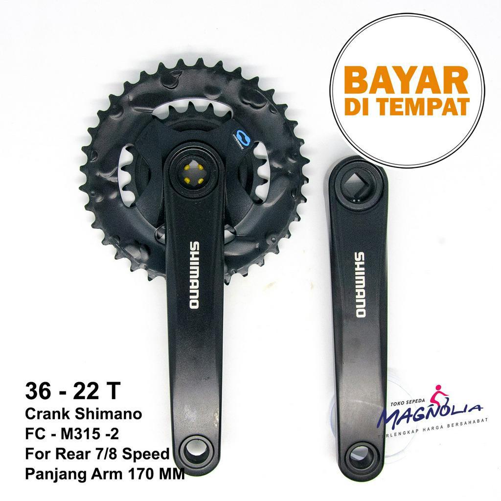 Crankset Crank 2 Speed Gir Gear Depan Sepeda merk Shimano Gunung MTB Balap Roadbike Arm 170 MM