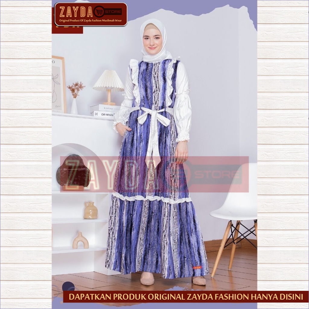 Gamis Remaja Terbaru Gamis Zayda Fashion Gamis Wanita Katun Original ZG82 Purple