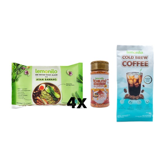 

PROMO PAKET 4 MI AYAM BAWANG, CHILITA 40, COLD BREW COFFEE TERMURAH