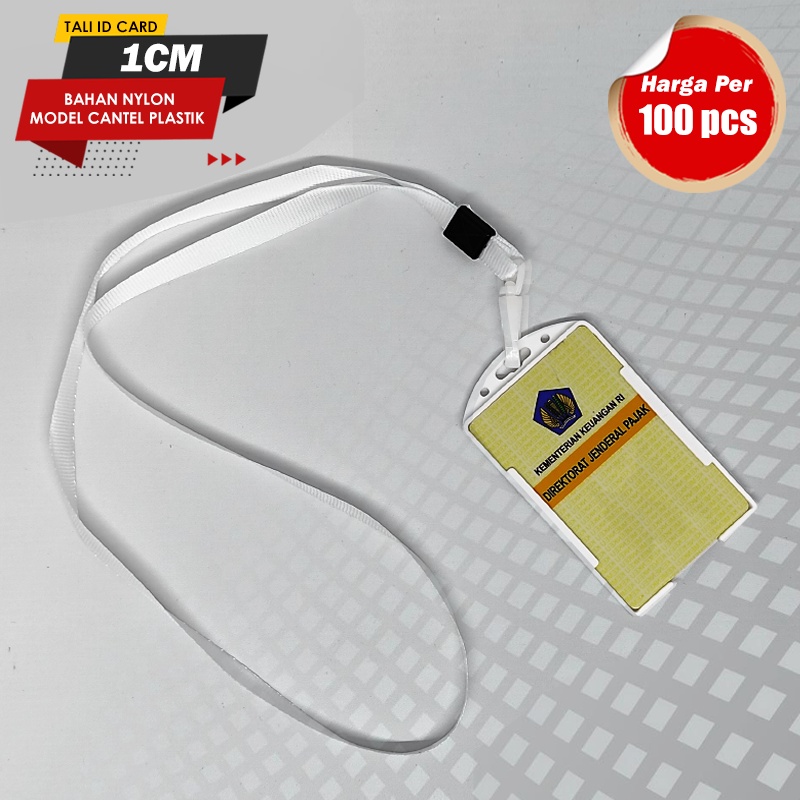 

Tali name tag id card1CM CANTEL PLASTIK GANTUNGAN name tag id card TALI BADGE ID NYLON (isi 100 pcs )