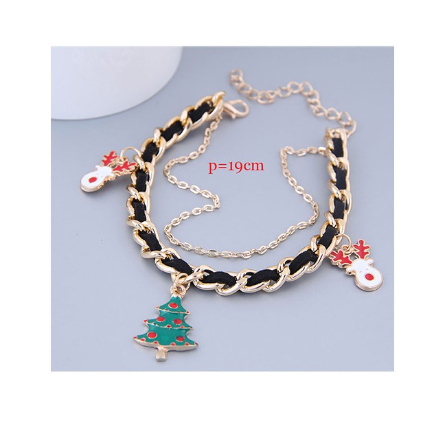 LRC Gelang Tangan Fashion Metal Christmas Pendant Bracelet A59369