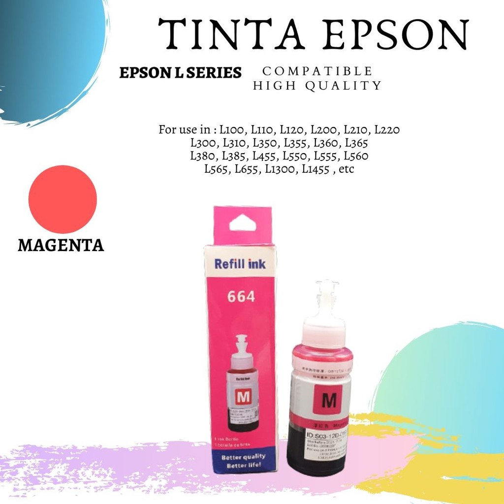 Tinta Epson Colorpro L120 L210 L300 L310 L220 L360 L365 L565 L455 L1300 1 PAKET 4 WARNA