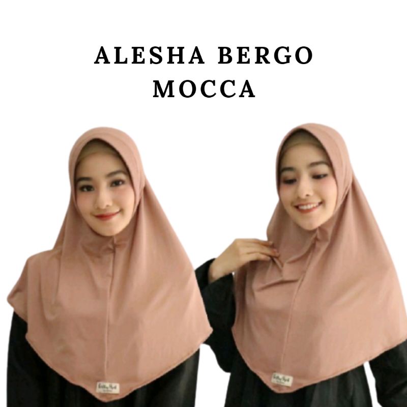 Bergo Sport Menutup Dada | Alesha Bergo Instan | Hijab Instan | Hijab Sport-Mocca