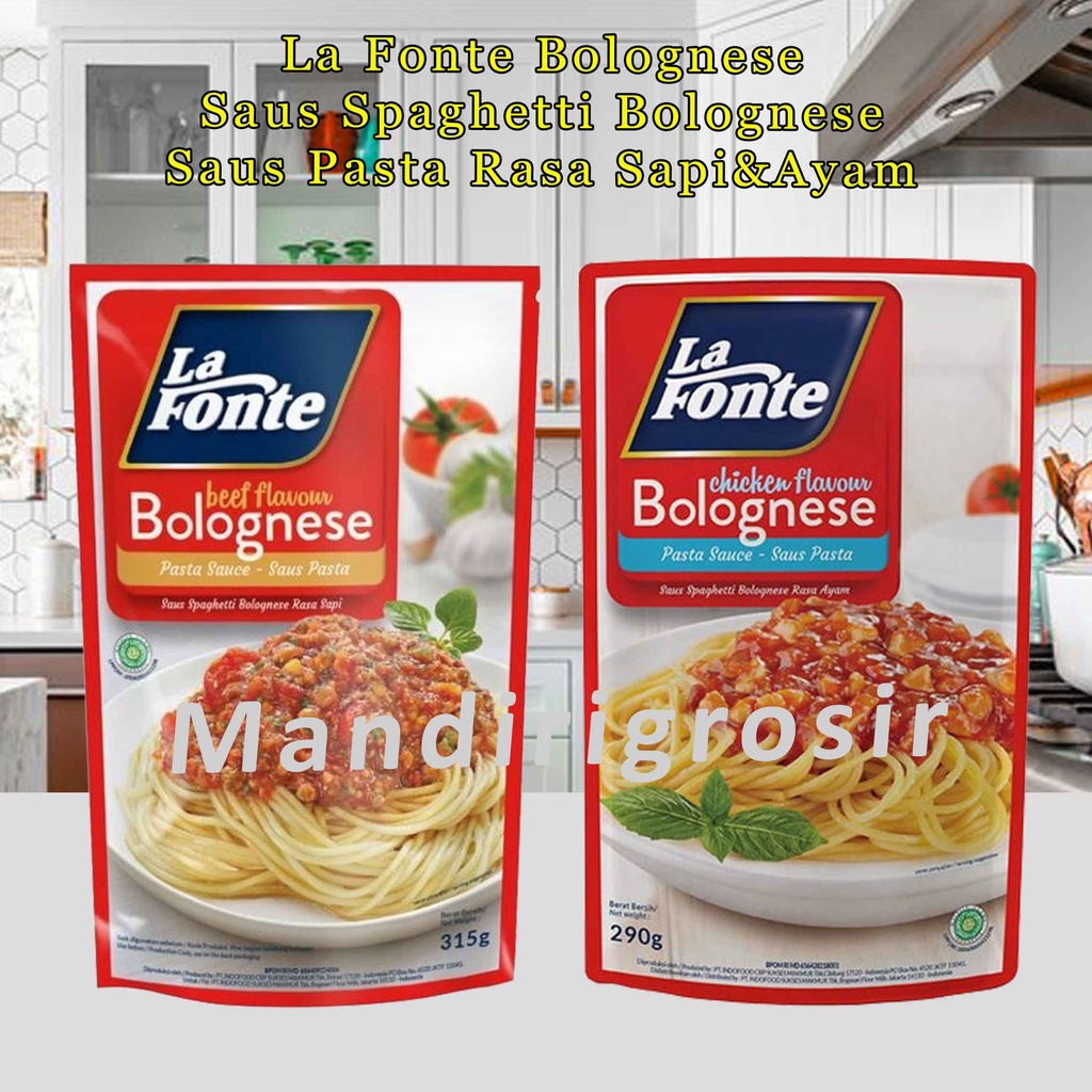 Saus Spaghetti Bolognese * La Fonte Bolognese * Rasa Ayam&amp;Sapi * Saus Pasta