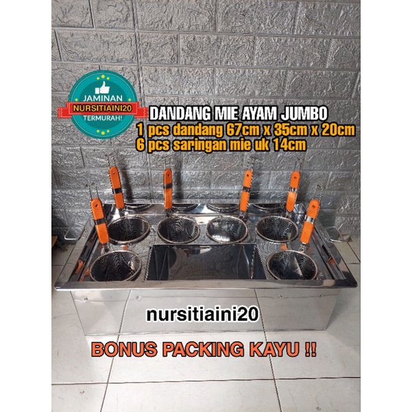 Dandang mie ayam 6 lubang lengkap saringan / Dandang mie ayam kotak / Panci mie ayam terbaru