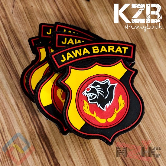 Patch Rubber Velcro-Emblem Karet POLDA JAWA BARAT