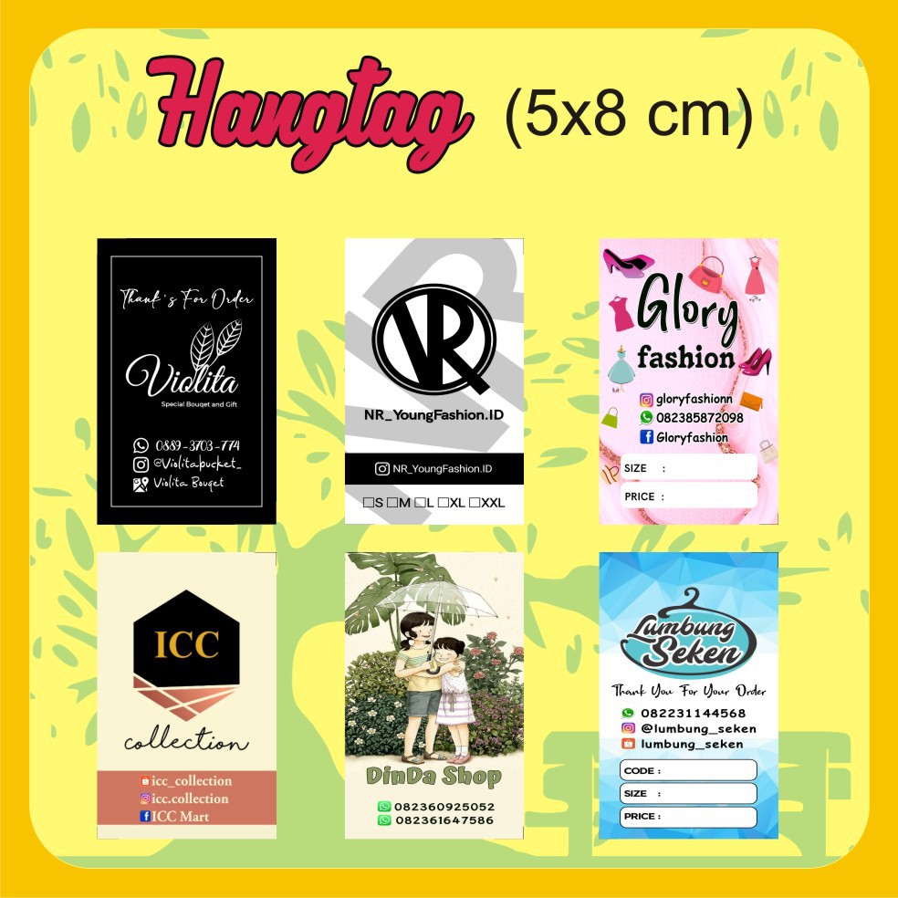 

HANG TAG (5x8 cm) LABEL BAJU / HIJAB / HANGTAG ACCESORIES