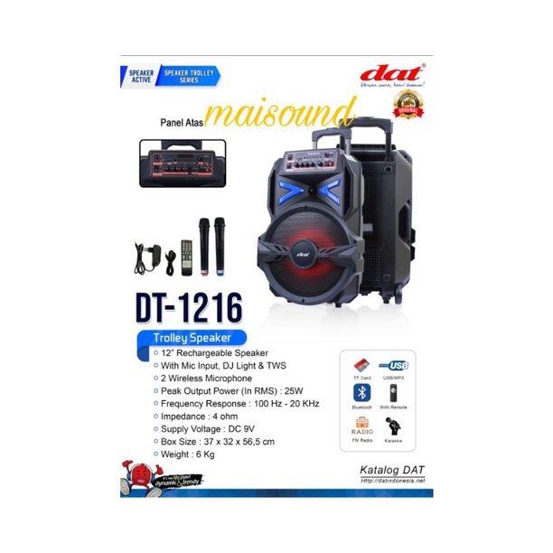 SPEAKER PORTABLE DAT DT 1216 12 INCH MEETING DAT DT1216 ORIGINAL 12INCH