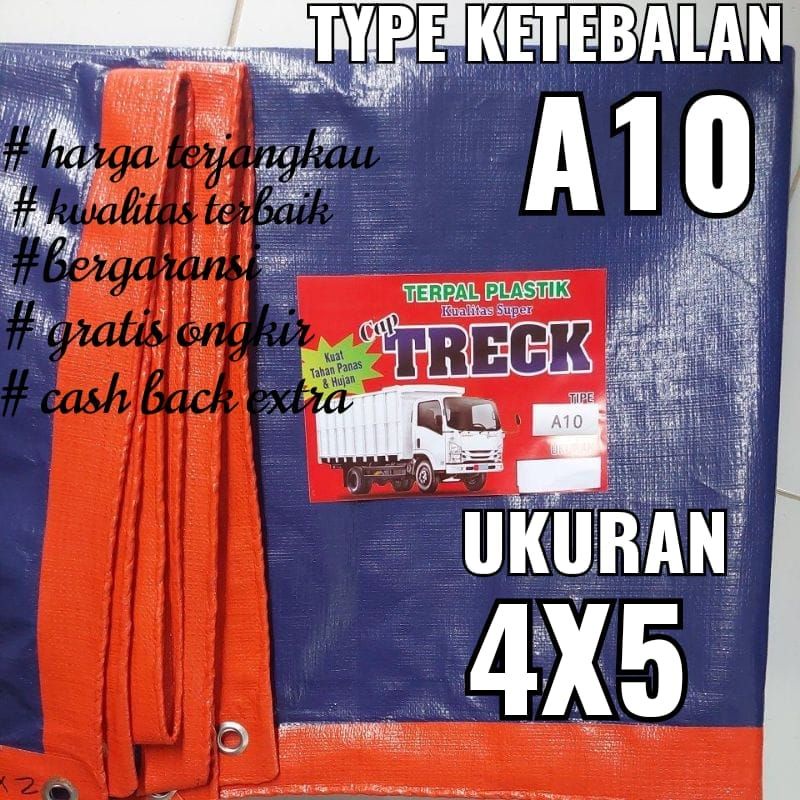 TERPAL PLASTIK A10 UKURAN 4x5 meter merk TRECK