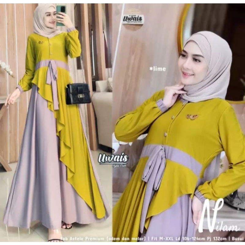 Uwais / nilam maxy  dress terlaris termurah dan berkualitas.