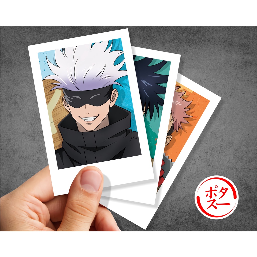 Koleksi Polaroid Anime Jujutsu Kaisen D - Itadori Fushiguro Kugisaki Gojo Sukuna Maki Inumaki Nanami Yuuta - Poster