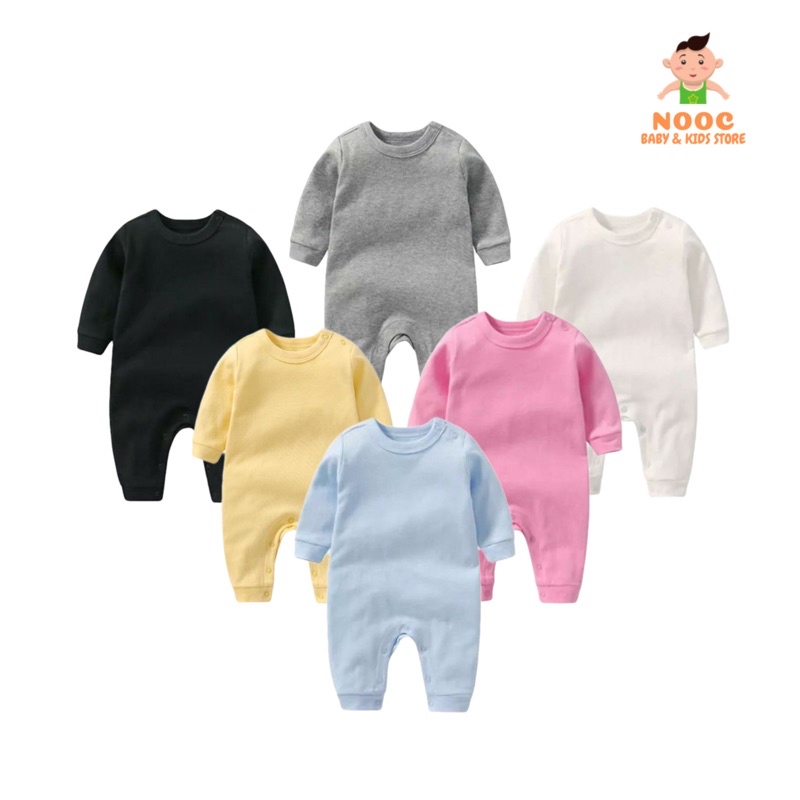 Jumper bayi lengan panjang POLOS sleepsuit bayi Laki laki Perempuan / Baju bayi lengan panjang Fashion