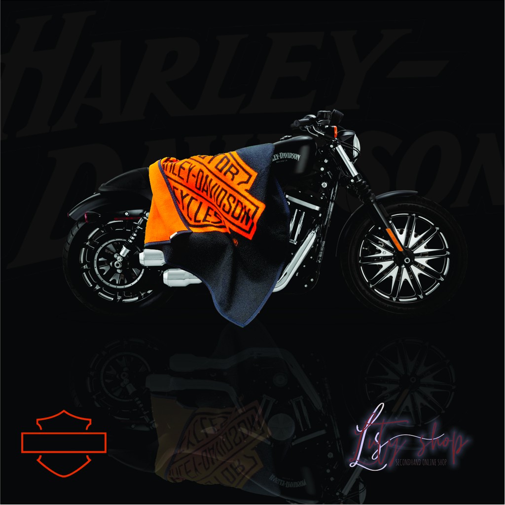 Vintage Harley Davidson Reversible Throw Blanket (Preloved/Second)