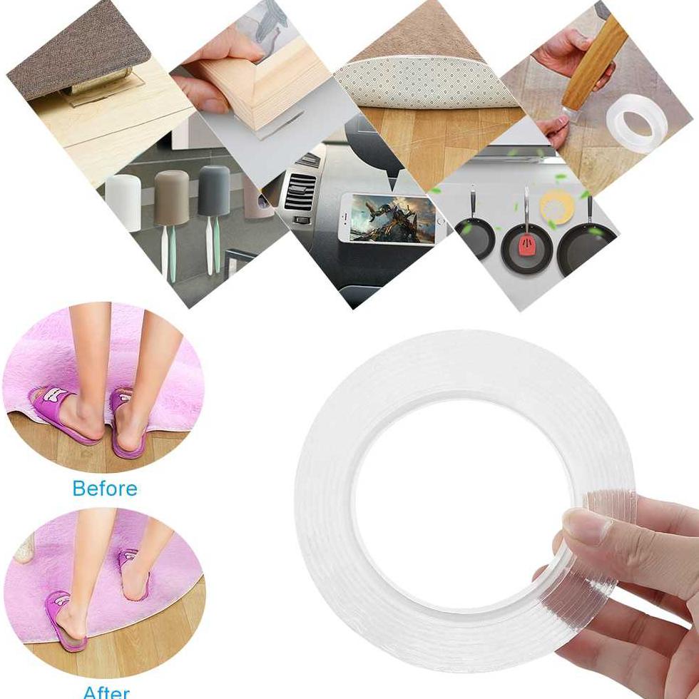 

F6Tj Szglue Double Tape Perekat No Trace Washable Sticker - J007