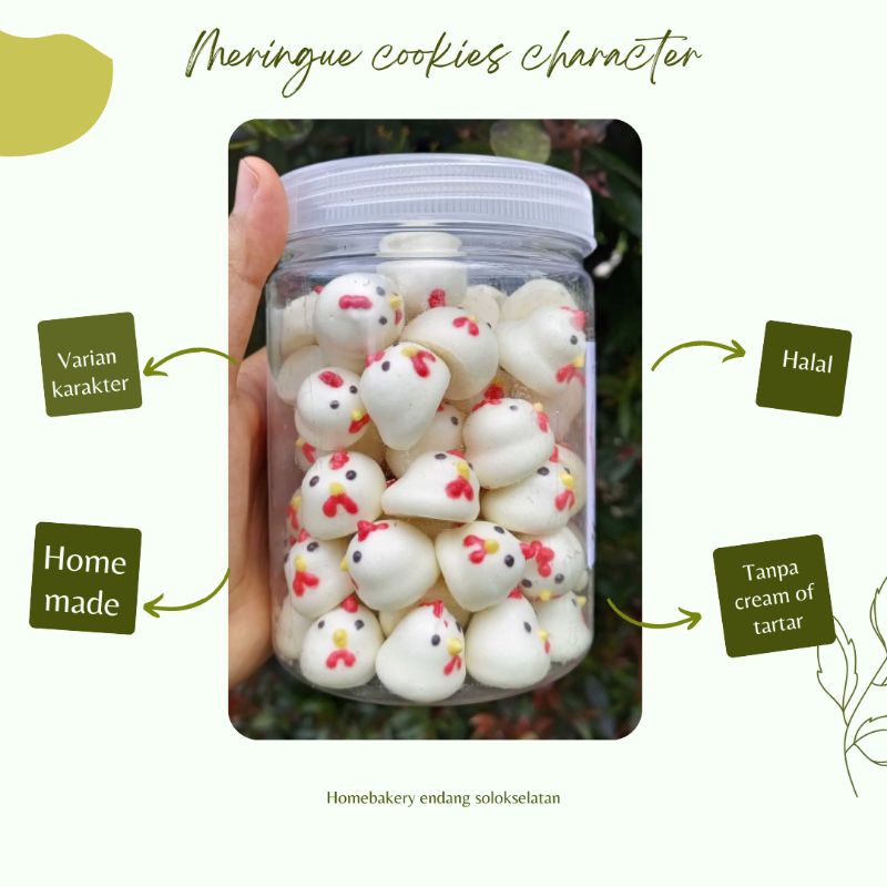 

kue karakter ayam lucu meringue cookies character lucu cemilan anak anak tanpa cream of tartar