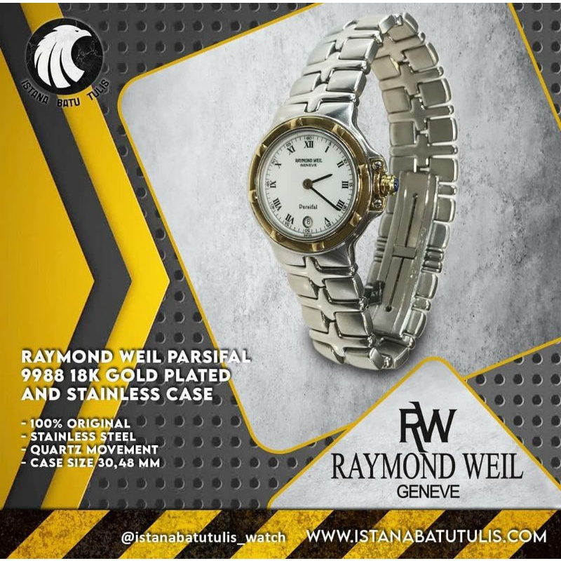 RAYMOND WEIL PARSIFAL 9988 18K GOLD PLATED AND STAINLESS CASE
