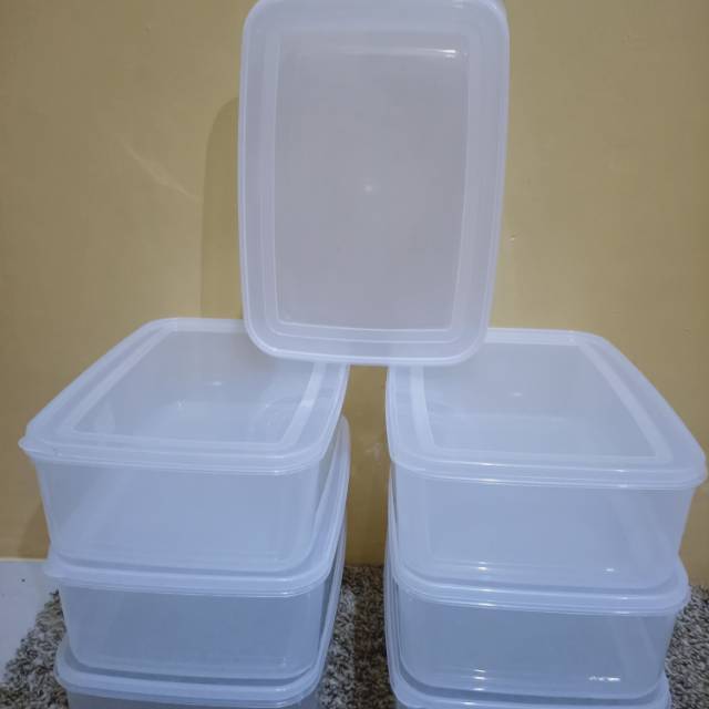 Sealware /Toples  donat kotak segi 3500 ml  bening( 6 pcs / toples )