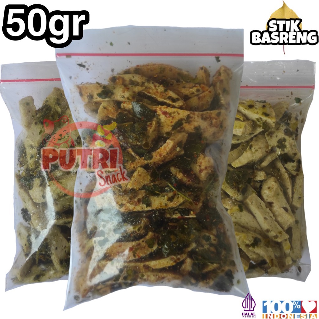 Stik Basreng / Stik Baso Goreng 50gr Kriuk Daun Jeruk banyak rasa