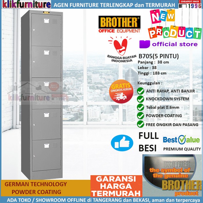 Jual Loker Kabinet Locker Cabinet Besi 5 Pintu B705 Brother | Shopee ...