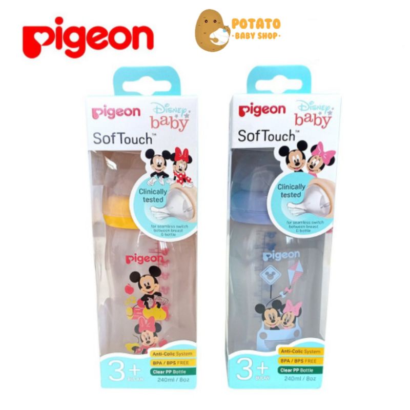 Pigeon Disney Baby Soft Touch Clear PP Wide Neck Bottle
