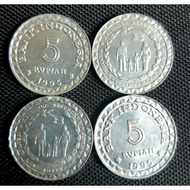 Koin kuno, uang lama, koin 5 rp  tahun 1995 KB kecil