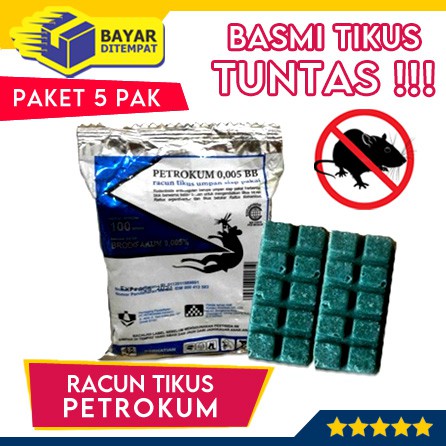 [Paket 5 Biji] Petrokum Racun Tikus Ampuh Mati Kering PERTOKUM Obat Umpan Anti Bau Pembasmi Hama