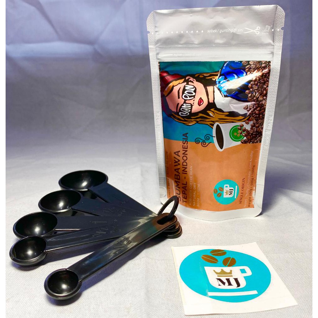 Sendok Takar 5 in 1 KECIL (1 TBSP sampai 1/4 TSP) – FREE Kopi 