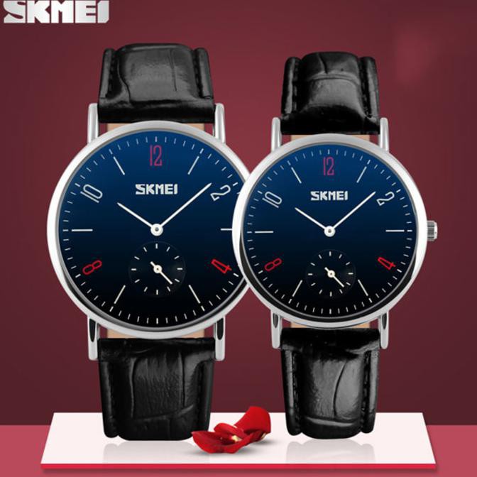 Jam Tangan Couple Pria Wanita SKMEI 9120 Original Analog Anti Air 30M